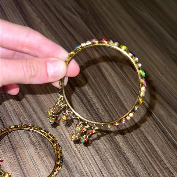 Elegant Gold Multicolor Bangles - Picture 10 of 14
